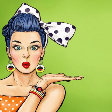 Πίνακας σε καμβά SURPRISED WOMAN POP ART - Πορτραιτα και Φιγουρες Sticky 4