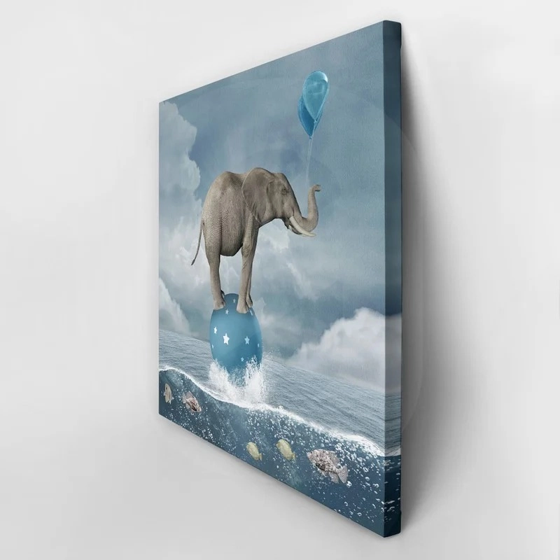 Πίνακας σε καμβά SURREAL ELEPHANT IN SEA