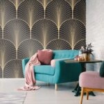 Αυτοκόλλητη Ταπετσαρία τοίχου TROPICAL MINIMAL GOLDEN LEAVES