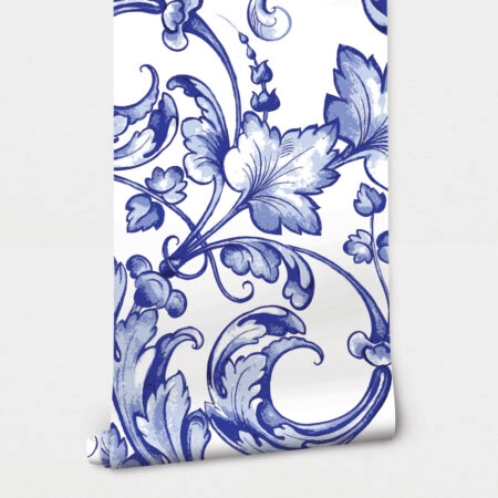 Αυτοκόλλητη Ταπετσαρία τοίχου VINTAGE BLUE FLOWER - Μοτίβα Sticky 2