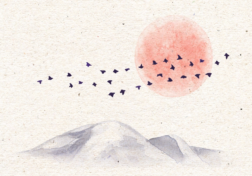 Πινακας σε καμβά WATERCOLOR MOUNTAIN
