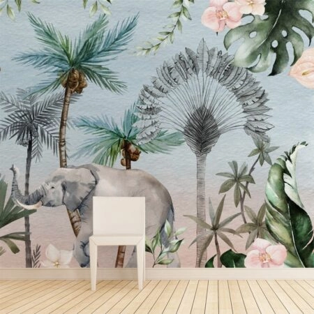 Αυτοκόλλητη Ταπετσαρία τοίχου WATERCOLOR JUNGLE - Παιδικές Ταπετσαρίες Sticky 2