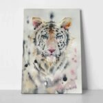 Πινακας σε καμβά WHITE TIGER WATERCOLOR