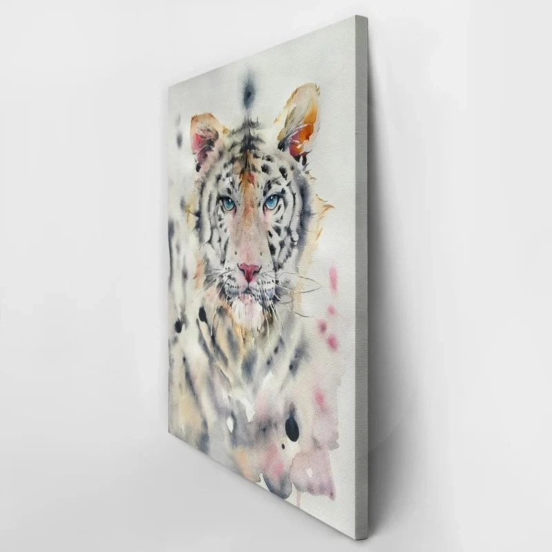 Πινακας σε καμβά WHITE TIGER WATERCOLOR