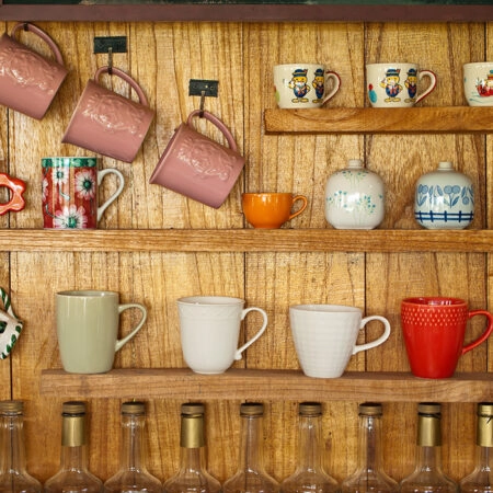 Πινακας σε καμβά WOODEN SHELVES - Food and Drink Sticky 4