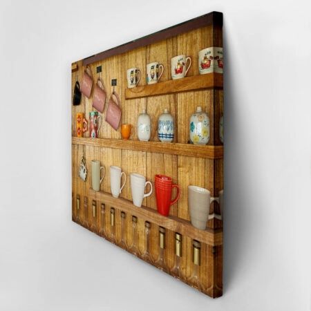 Πινακας σε καμβά WOODEN SHELVES - Food and Drink Sticky 2