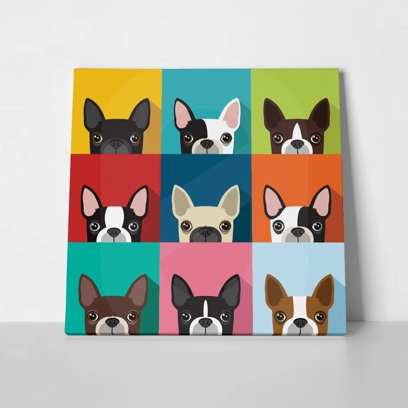 Πίνακας σε καμβά BOSTON TERRIER DOG FULL COLOR