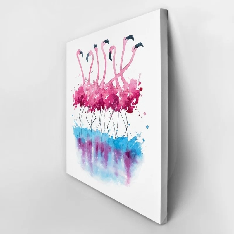 Πίνακας σε καμβά FLAMINGOS WATERCOLOR PAINTING