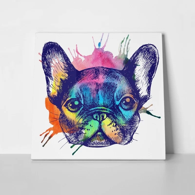 Πίνακας σε καμβά FRENCH BULLDOG HAND DRAWN