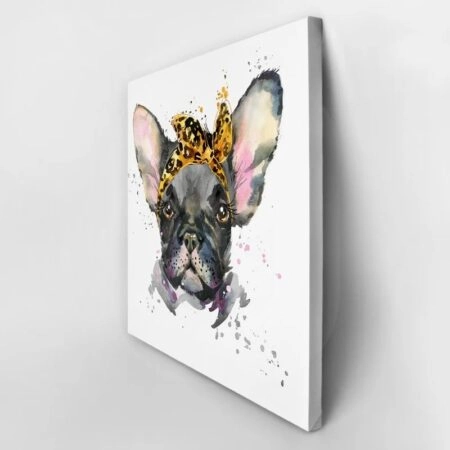 Πίνακας σε καμβά FRENCH BULLDOG WATERCOLOR CUTE - Σκυλοι Sticky 2