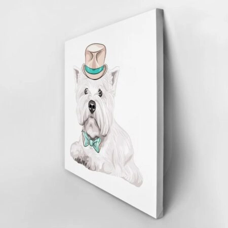 Πίνακας σε καμβά WEST HIGHLAND WHITE TERRIER HIPSTER - Σκυλοι Sticky 2