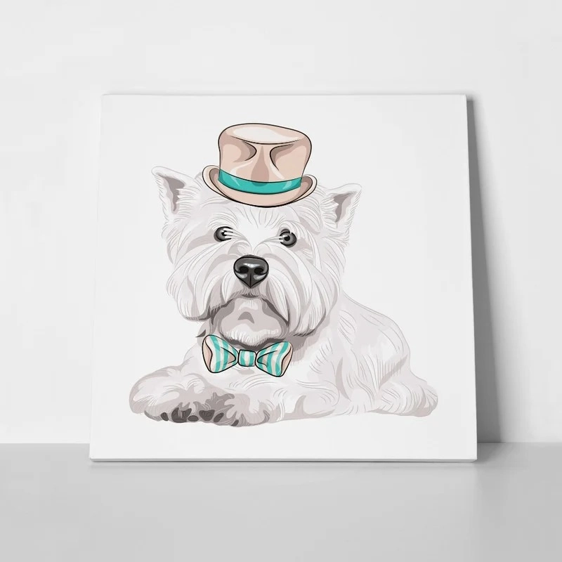 Πίνακας σε καμβά WEST HIGHLAND WHITE TERRIER HIPSTER
