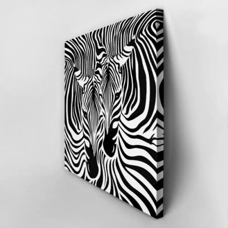 Πίνακας σε καμβά ZEBRA COUPLE BACKGROUND - Ζεμπρες Sticky 2