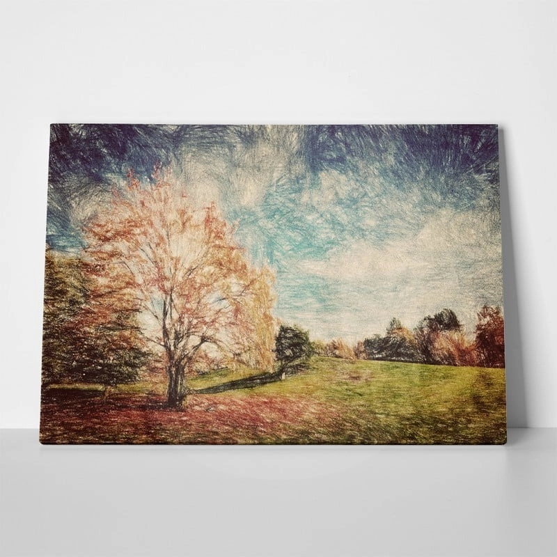 Πινακας σε καμβά AUTUMN PARK VINTAGE ART