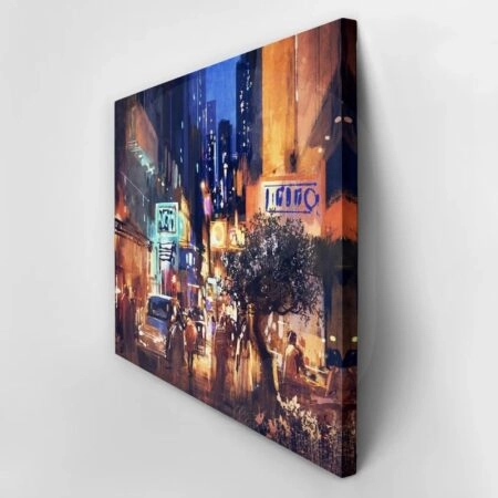 Πινακας σε καμβά COLORFUL PAINTING NIGHT - Πολεις και Αρχιτεκτονικη Sticky 2