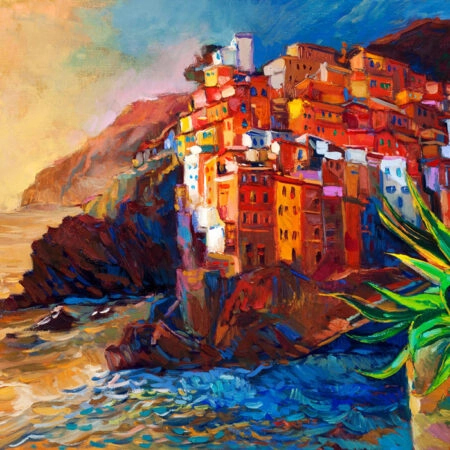 Πινακας σε καμβά ITALIAN RIVIERA VILLAGE - Παραθαλασσιες πολεις και χωρια Sticky 4