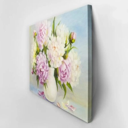 Πινακας σε καμβά LIGHT PEONIES IN VASE - Παιωνιες Sticky 2