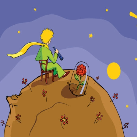 Πινακας σε καμβά LITTLE PRINCE LOOKING STARS - Παιδικοι και set Sticky 4