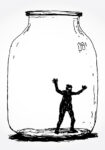 Πινακας σε καμβά MAN IN JAR