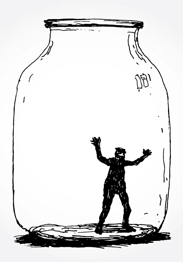 Πινακας σε καμβά MAN IN JAR