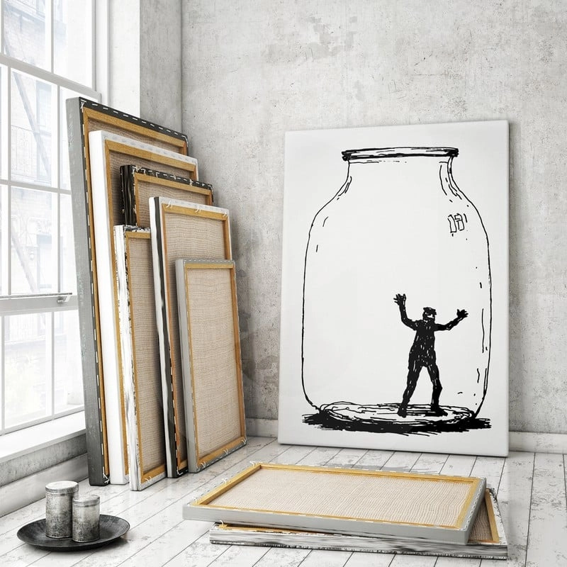 Πινακας σε καμβά MAN IN JAR