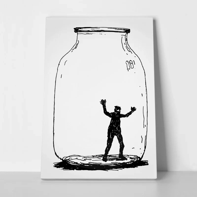 Πινακας σε καμβά MAN IN JAR