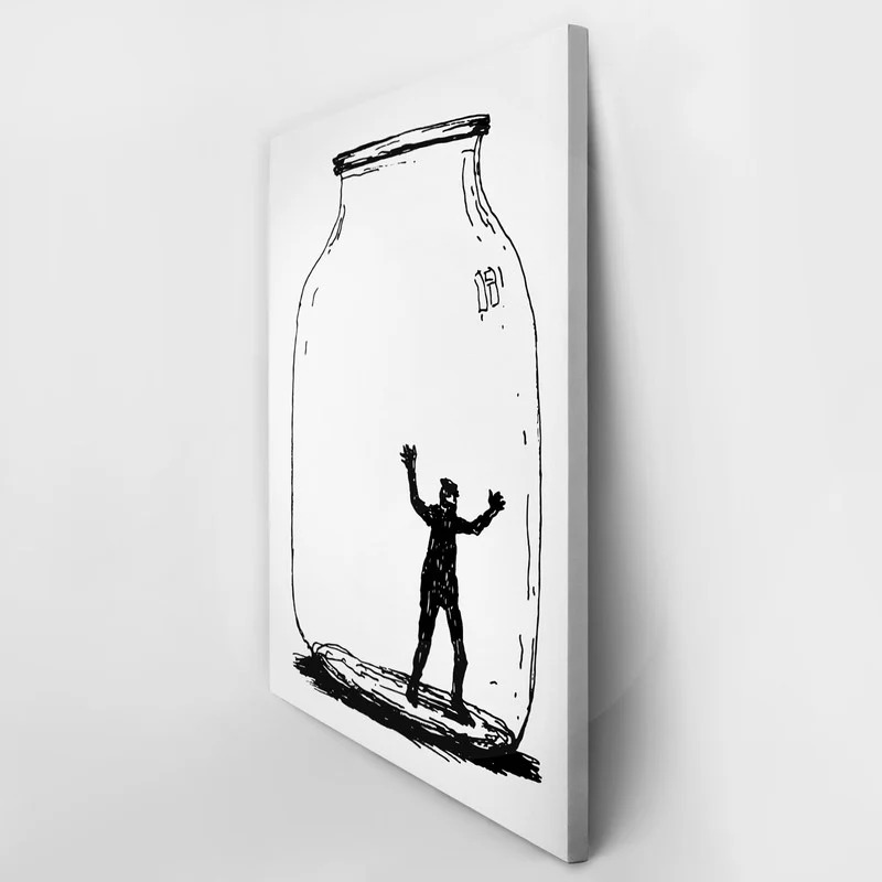 Πινακας σε καμβά MAN IN JAR