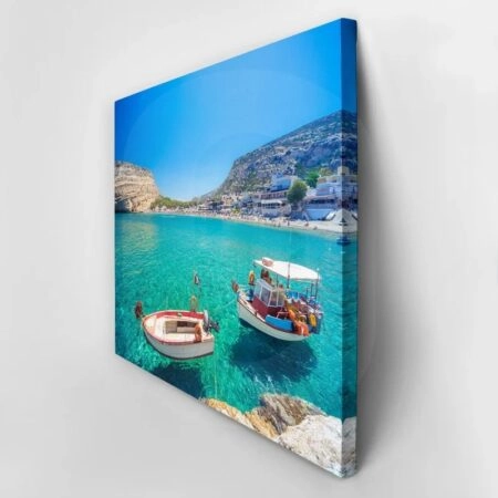 Πινακας σε καμβά MATALA BEACH FISHING BOATS - Παραλιες Sticky 2