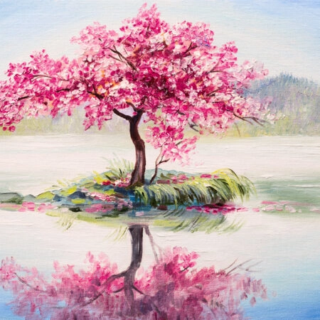 Πινακας σε καμβά ORIENTAL CHERRY TREE - Ανθη Δεντρων Sticky 4