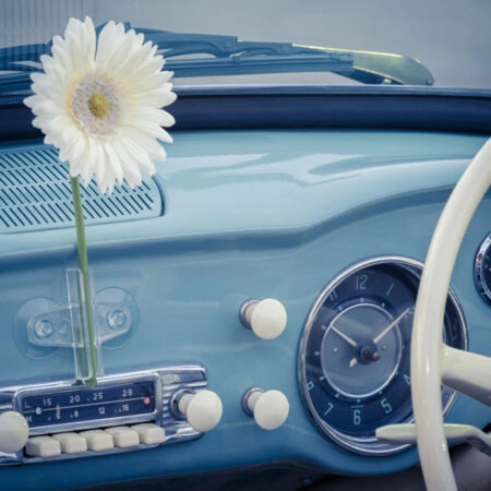 Πινακας σε καμβά RETRO BLUE CAR - Vintage Sticky 4