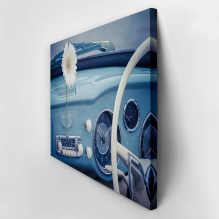 Πινακας σε καμβά RETRO BLUE CAR - Vintage Sticky 2