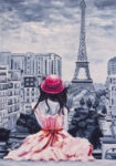 Πινακας σε καμβά ROMANTIC LADY IN PARIS