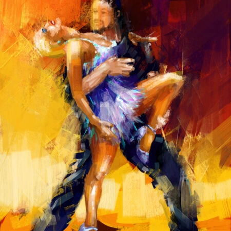 Πινακας σε καμβά RUMBA DANCERS - Χορος Sticky 4