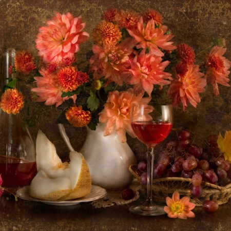 Πινακας σε καμβά STILL LIFE AUTUMN FLOWERS - Μπουκετα Λουλουδιων Sticky 4