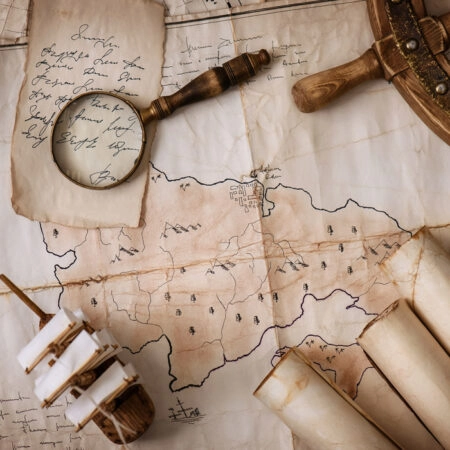 Πινακας σε καμβά STILL LIFE VINTAGE MAP - Χαρτες Sticky 4