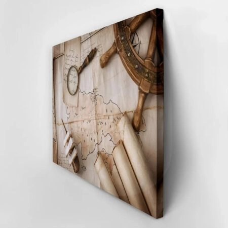 Πινακας σε καμβά STILL LIFE VINTAGE MAP - Χαρτες Sticky 2