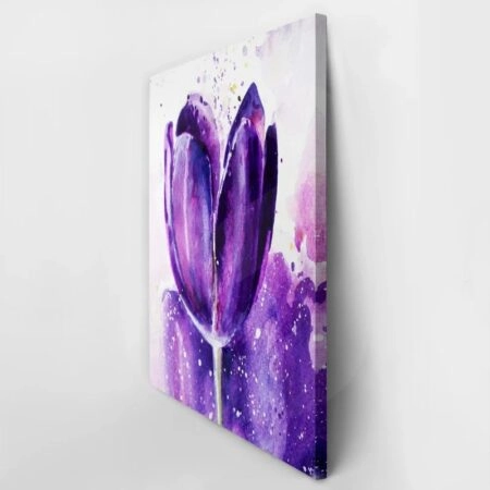Πινακας σε καμβά TULIPS WATERCOLOR PURPLE - Τουλιπες Sticky 2