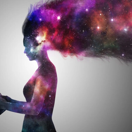Πινακας σε καμβά UNIVERSE WOMAN READING BOOK - Διαστημα και Τεχνολογια Sticky 4