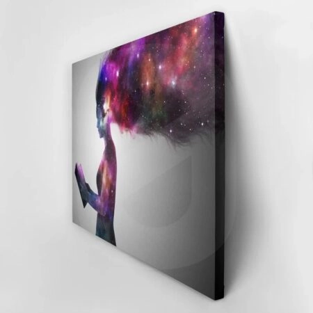 Πινακας σε καμβά UNIVERSE WOMAN READING BOOK - Διαστημα και Τεχνολογια Sticky 2