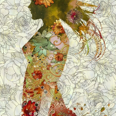 Πινακας σε καμβά WOMAN FLOWER HAT - Αφηρημενα και Abstract Sticky 4