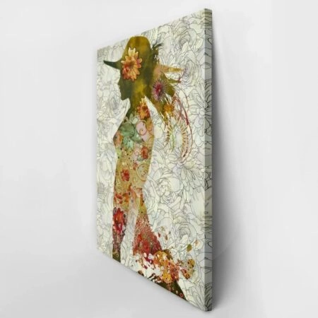 Πινακας σε καμβά WOMAN FLOWER HAT - Αφηρημενα και Abstract Sticky 2