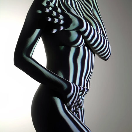 Πινακας σε καμβά ZEBRA PATTERN ON WOMAN - Πορτραιτα και Φιγουρες Sticky 4