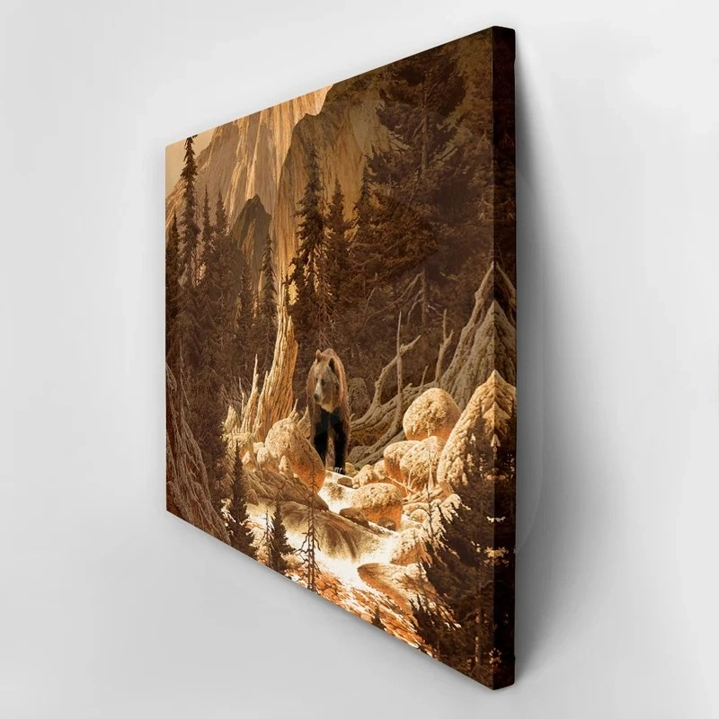 Πινακας σε καμβά BROWN BEAR ROCKY MOUNTAINS