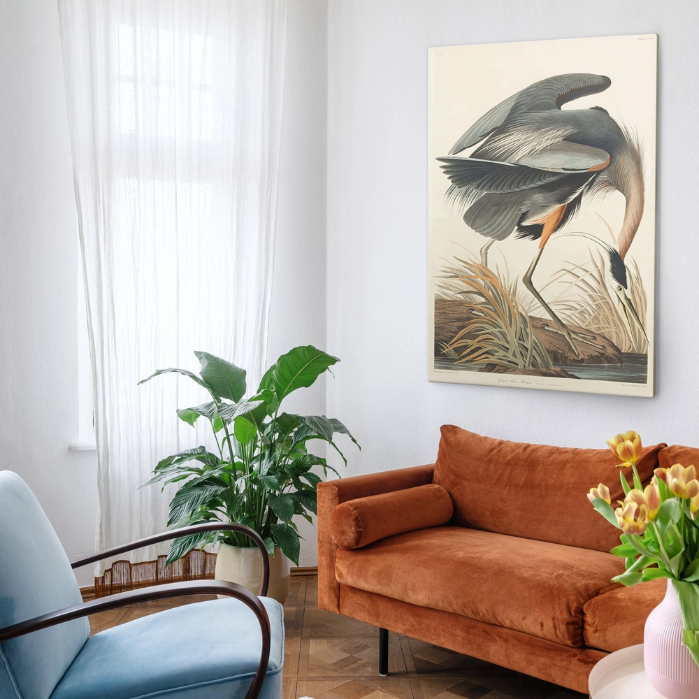 Πινακας σε καμβά AUDUBON GREAT BLUE HERON