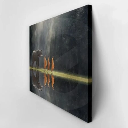 Πινακας σε καμβά BUDDHISTS AND ELEPHANT - Πορτραιτα και Φιγουρες Sticky 2