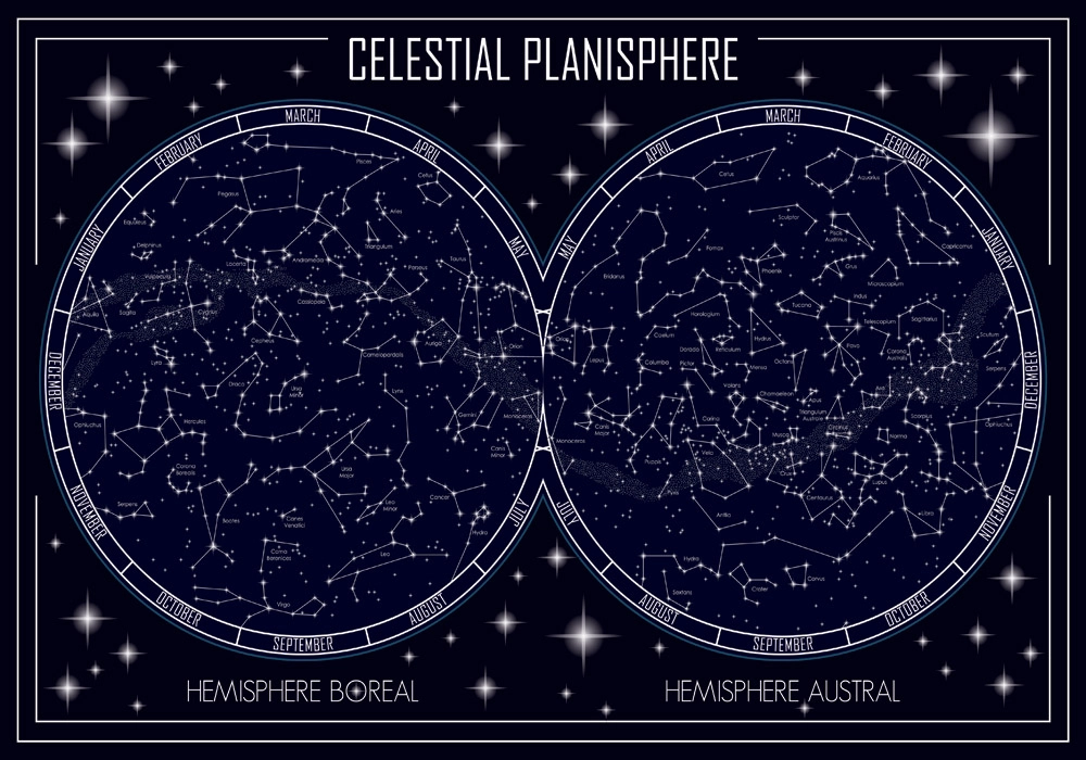 Πινακας σε καμβά CELESTIAL PLANISPHERE MAP