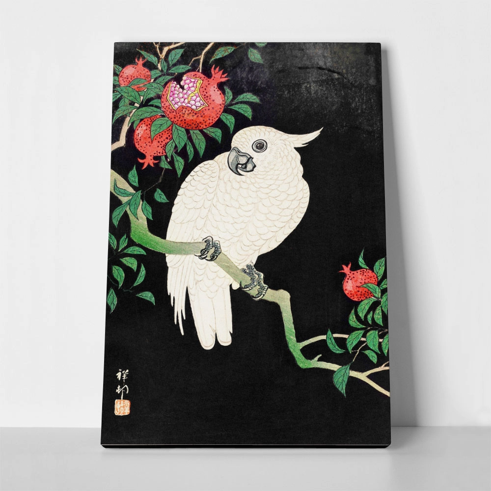 Πινακας σε καμβά COCKATOO AND POMEGRANATE