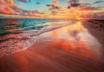 Πινακας σε καμβά COLORFUL SEA BEACH SUNSET