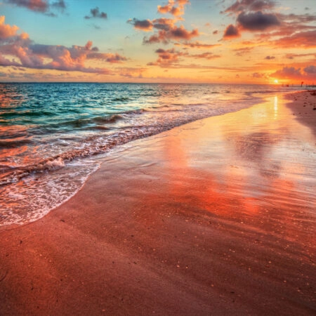 Πινακας σε καμβά COLORFUL SEA BEACH SUNSET - Παραλιες Sticky 4