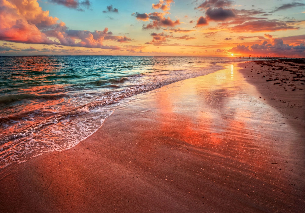 Πινακας σε καμβά COLORFUL SEA BEACH SUNSET